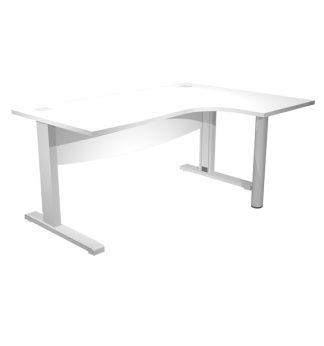 Scrivania Compact DX fianco met. + supp.met. mod. panel L160cm Bianco Agora' D.