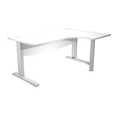 Scrivania Compact DX fianco met. + supp.met. mod. panel L160cm Bianco Agora' D.