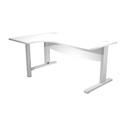 Scrivania Compact SX fianco met. + supp.met. mod. panel L180cm Bianco Agora' D.