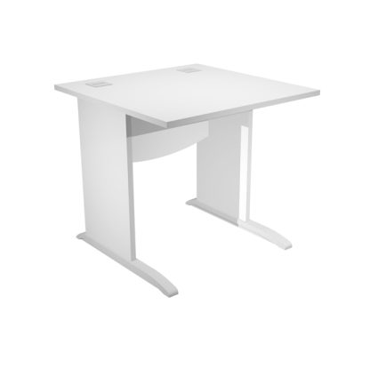 Scrivania operativa fianchi a L melaminico 80x80cm h73cm bianco Agora' Basic