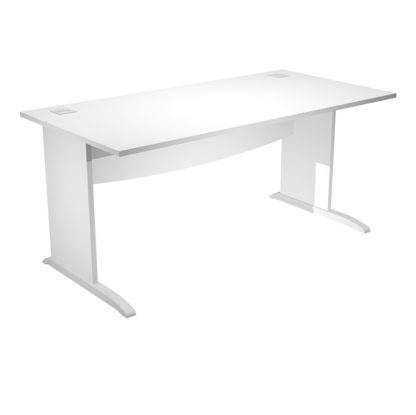 Scrivania operativa fianchi a L melaminico 140x80cm h73cm bianco Agora' Basic