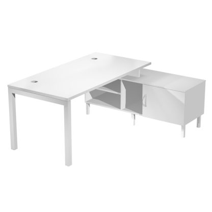 Scrivania mobile servizio portante desktop 180x80cm h72,5cm bianco Agora'