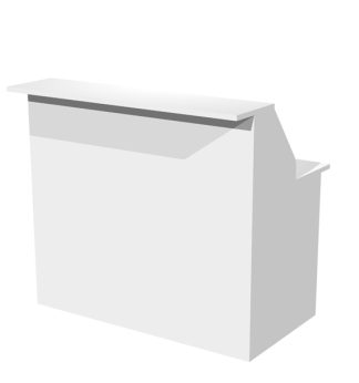 MODULO RECEPTION SOPRALZO+DESKTOP 120x76x117cm BIANCO/BIANCO - PRESTIGE
