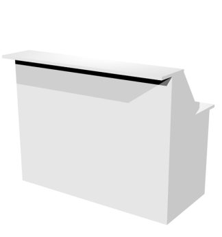 MODULO RECEPTION SOPRALZO+DESKTOP 140x76x117cm BIANCO/BIANCO - PRESTIGE