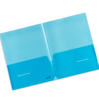 Conf 5 cartellina doppia tasca PP blu Plastidea