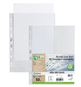 Conf 50 Buste forate in PP riciclato buccia medium 23X33cm GEA 100 Sei rota