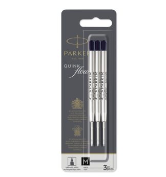 Blister 3 refill sfera Quinkflow medio nero Parker