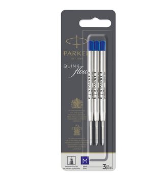 Blister 3 refill sfera Quinkflow medio blu Parker