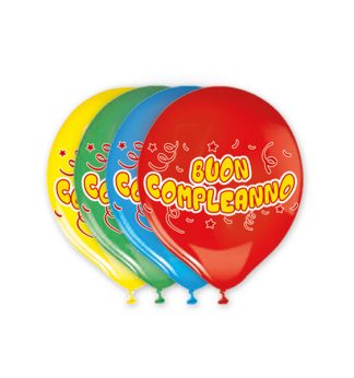 Busta 20 palloncini in lattice D.30cm Buon Compleanno Big Party