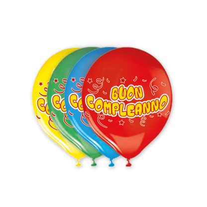 Busta 20 palloncini in lattice D.30cm Buon Compleanno Big Party