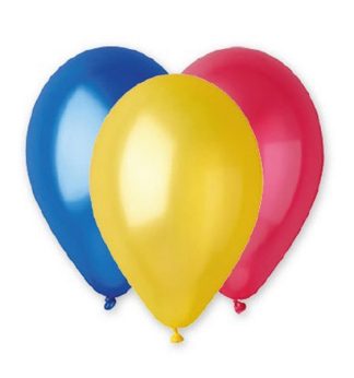 Busta 16 palloncini D.26cm metal assortiti Big Party
