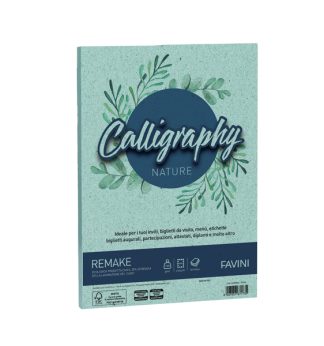 Carta Calligraphy Nature REMAKE A4 50fg 120gr acquamarina FAVINI