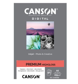 Carta InkJet PREMIUM 10X15cm 50fg 255gr HightGloss RC Canson