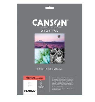 Carta InkJet PREMIUM A4 20fg 255gr HightGloss RC Canson