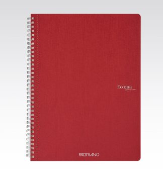 Maxiquaderrno A4 70fg 90gr 1rigo EcoQua Original spiralato rosso scuro Fabriano