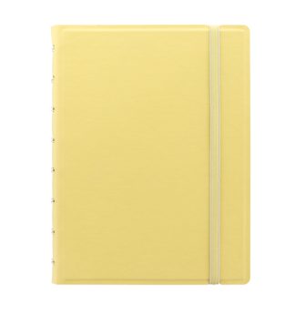 Notebook f.to A5 a righe 56 pag. giallo limone similpelle Filofax