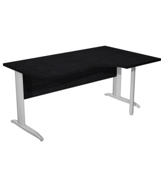 Scrivania Compact Dx 160x60/80/100cm nero venato frassino f. vern. cromo Easy