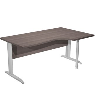Scrivania Compact Destro 160x60/80/100cm p. frassino tosc. f. vern. cromo Easy