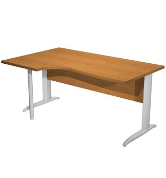 Scrivania Compact Sinistro 160x60/80/100cm noce chiaro f. vern. eff. cromo Easy