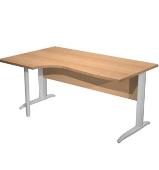 Scrivania Compact Sinistro 160x60/80/100cm piano faggio fianchi vern. crom.Easy