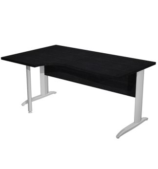 Scrivania Compact SX 160x60/80/100cm nero venato frass. f. vern. eff.cromo Easy