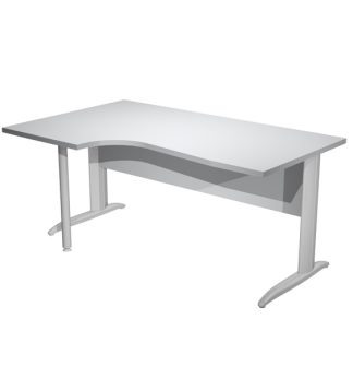 Scrivania Compact Sx 160x60/80/100cm grigio f. vern. eff. cromo Easy