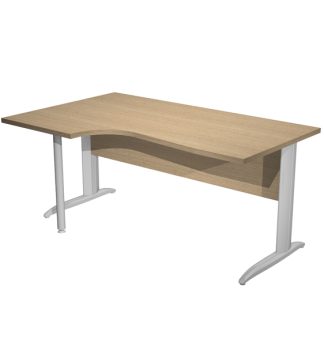 Scrivania Compact SX 160x60/80/100cm rovere fianchi vern. effetto cromato Easy