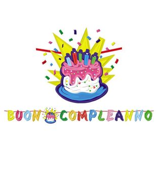 Festone in cartoncino 6mt Buon compleanno Torta Big Party