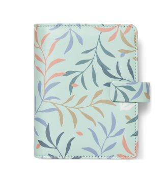Organiser f.to Pocket 146x128x36mm c/cinturino fantasia Botanical menta Filofax