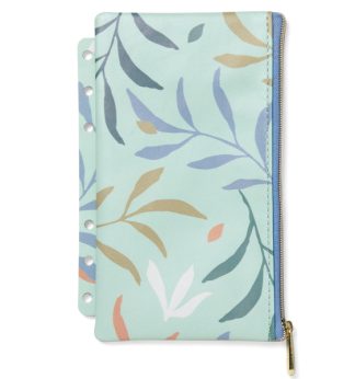 Pochette c/zip per organiser A5 e Personal Botanical menta Filofax