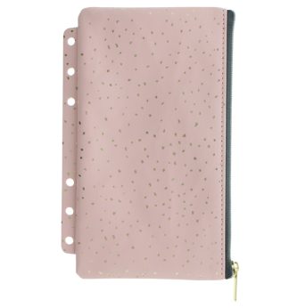 Pochette c/zip per organiser A5 e Personal Confetti rosa Filofax