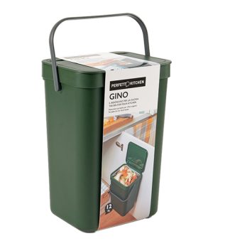 Pattumiera GINO per rifiuti organici verde bosco 12 lt Perfetto
