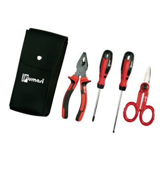 Kit 4 utensili in similpelle per elettricista