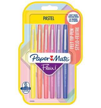 Blister 6 pennarelli Flair Nylon colori assortiti Pastel Papermate