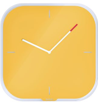 Orologio da parete silenzioso in vetro giallo Cosy Leitz