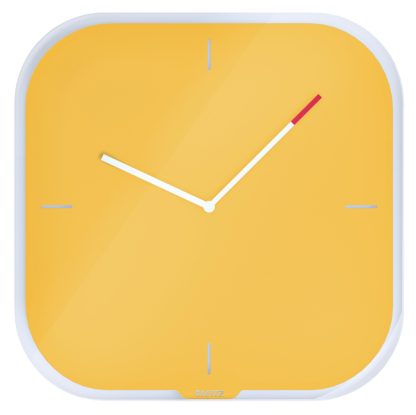 Orologio da parete silenzioso in vetro giallo Cosy Leitz