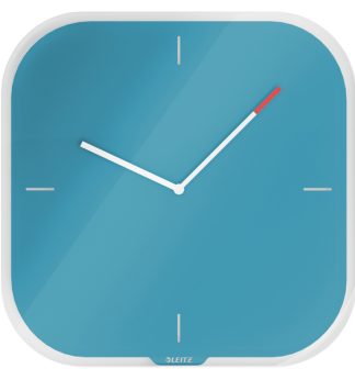 Orologio da parete silenzioso in vetro blu Cosy Leitz