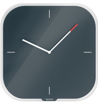 Orologio da parete silenzioso in vetro grigio Cosy Leitz