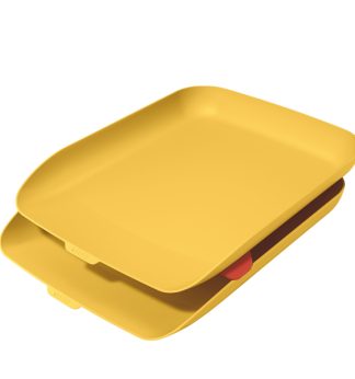 Kit doppia vaschetta portacorrispondenza giallo Cosy Leitz