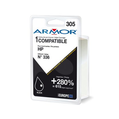 Armor Cartuccia Nero PER HP N336 DJ 5440, PSC1510 DOPPIA CAPACITA 28ML