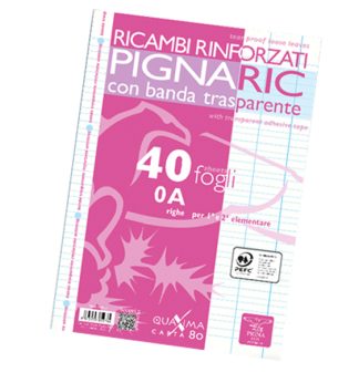 RICAMBI FORATI RINFORZATI A4 RIGO DI 1° 40FG 80GR PIGNARIC