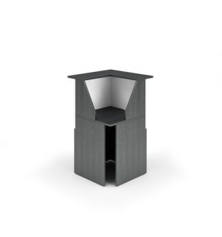 MODULO RECEPTION 90° 76x76x117cm NERO VEN. /BIANCO - PRESTIGE