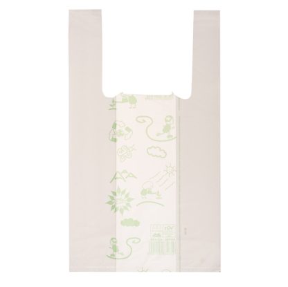 Scatola 500 Shoppers bianchi MINI 17µ 22x40CM 6,5+6,5cm Mater-Bi