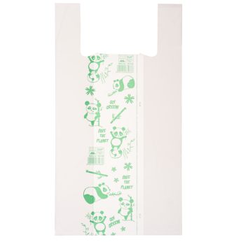 Scatola 500 Shoppers bianchi MAXI 18µ 30x60CM 9+9cm Mater-Bi