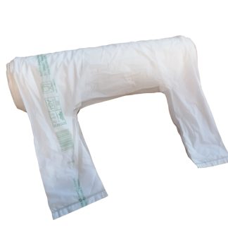 Rotolo da 100 Shopper bianchi MAXI 13µ 30x60CM 10+10cm Mater-Bi