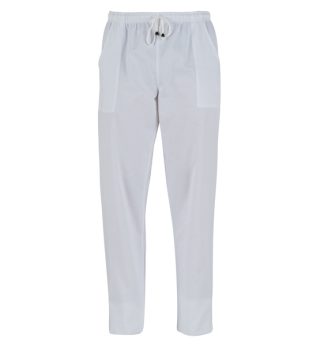 Pantaloni Pitagora in cotone Tg. L bianco