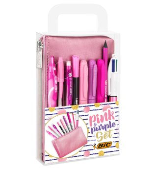 SET SCRITTURA+ASTUCCIO PINK  PURPLE - Bic