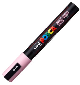 Marcatore UNI POSCA PC5M p.media 1,8-2,5mm rosa chiaro UNI MITSUBISHI
