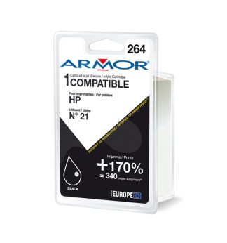 Armor Cartuccia Nera PER HP N21 PSC 1410, 1415, Deskjet F380, D1360