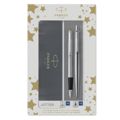Gift Set DUO Jotter stainless steel CT sfera+stilografica M Parker